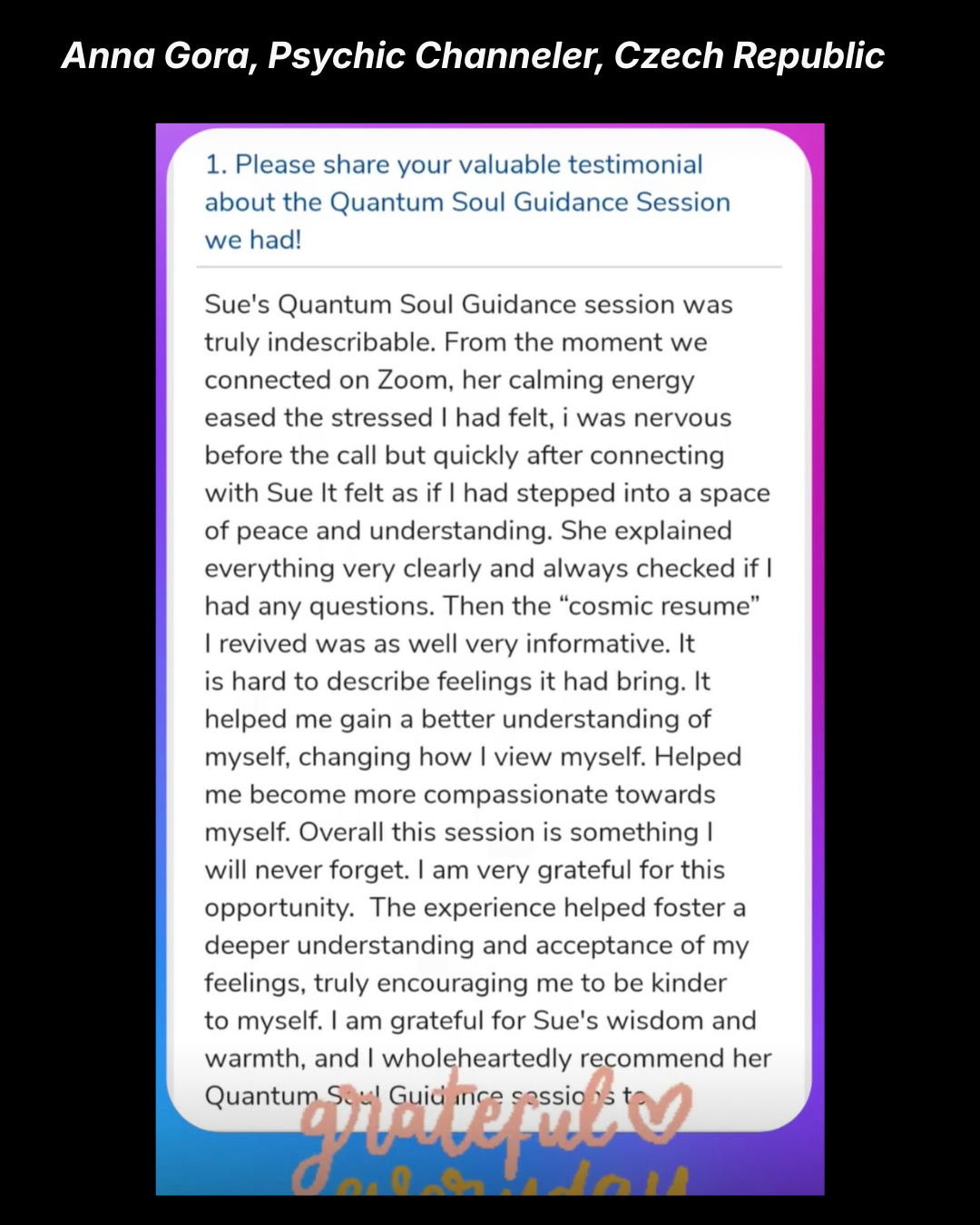 Testimonial from Anna